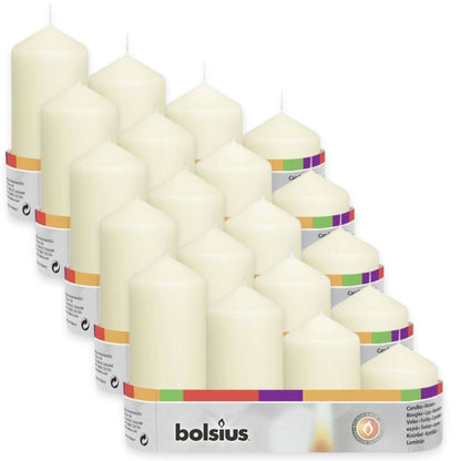 20 Stk (5 x 4er) Bolsius Stumpenkerzen 12/10/8/6 cm Ø 4,8 cm Advent Kerzen abgestuft glatt