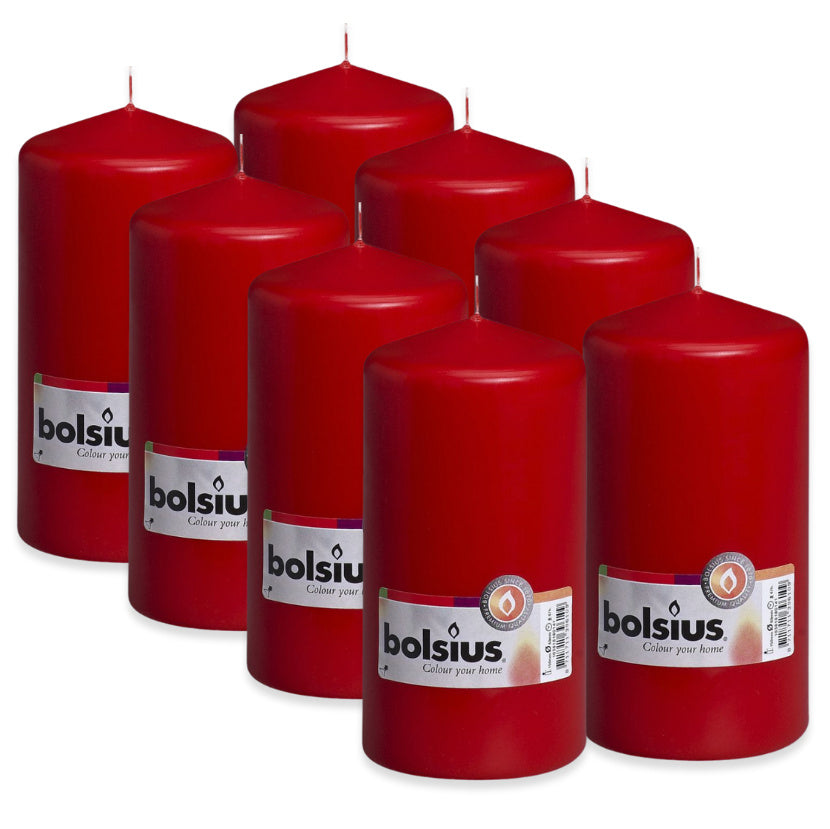 8 Stück Bolsius Stumpenkerzen 150x78mm Blockkerzen Säulenkerzen - glatt