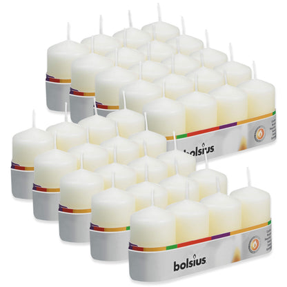 40 Stk (10 x 4er) Bolsius Stumpenkerzen 60x40mm kleine Blockkerzen glatt - Elfenbein