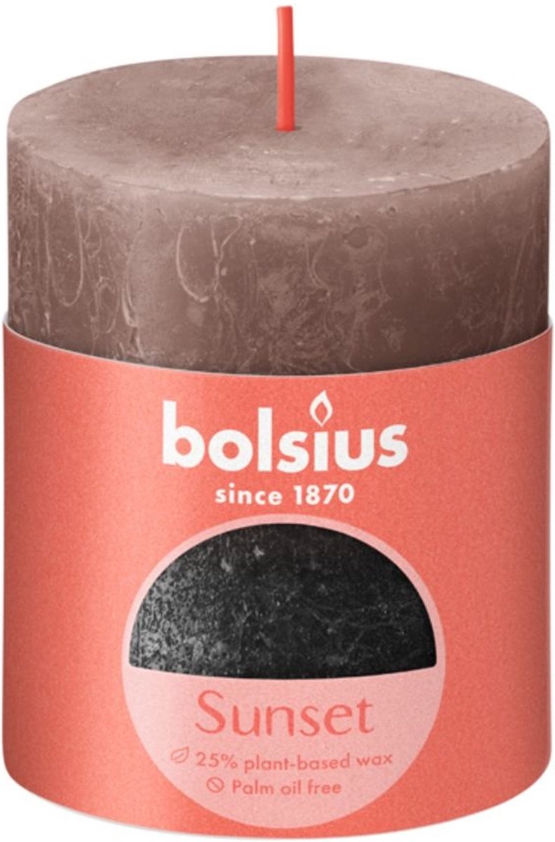 8 Stk Bolsius Rustik Stumpenkerzen 80x68mm cremiges Karamell + Anthrazit Metallic (2x4er)