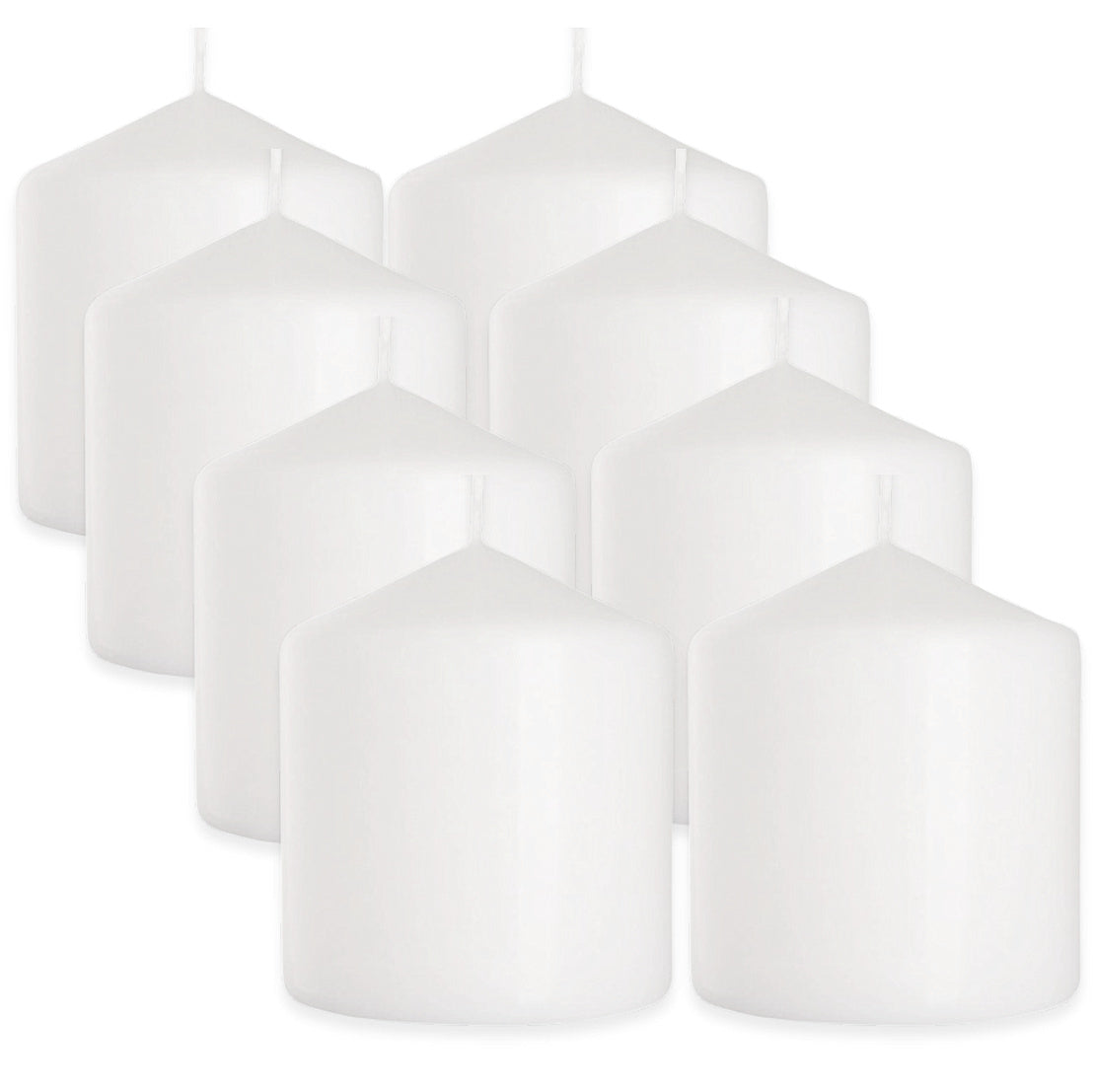8 Stk Bolsius Stumpenkerzen 100x98mm Blockkerzen glatt - Weiß