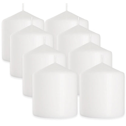 8 Stk Bolsius Stumpenkerzen 100x98mm Blockkerzen glatt - Weiß