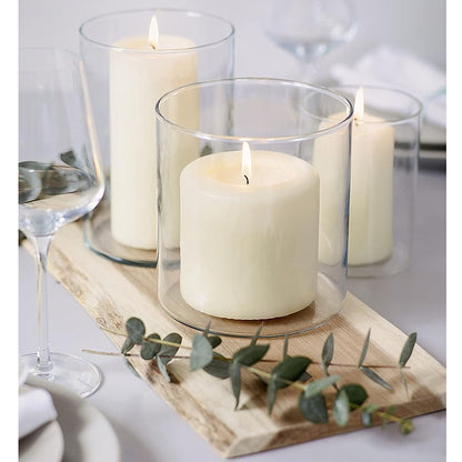 8 Stk Bolsius Stumpenkerzen 100x98mm Blockkerzen glatt - Weiß