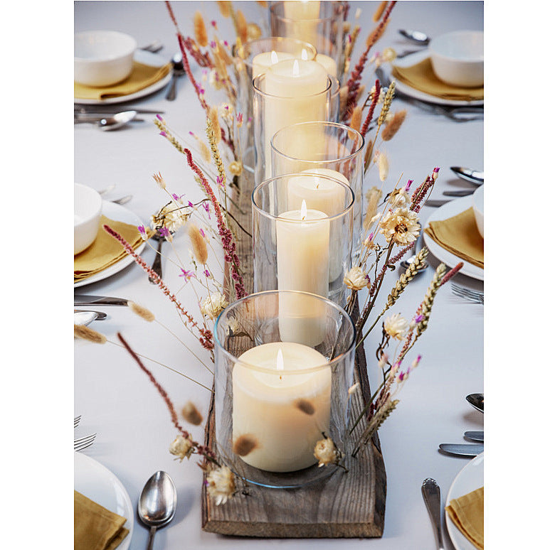 8 Stück Stumpenkerzen 180x68mm Blockkerzen Säulenkerzen glatt - Vanille-Creme