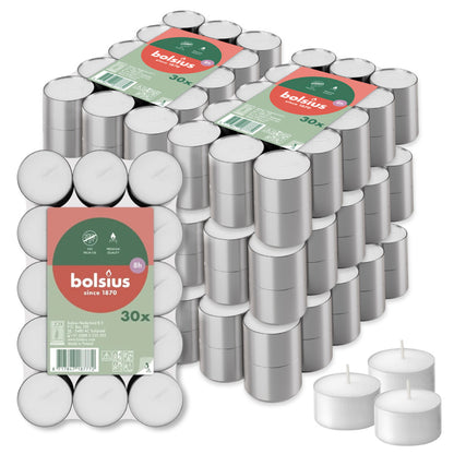180 Stk Bolsius Gastro Teelichte 8 h Teelicht Alu Cup (6 x 30er Flatpack)