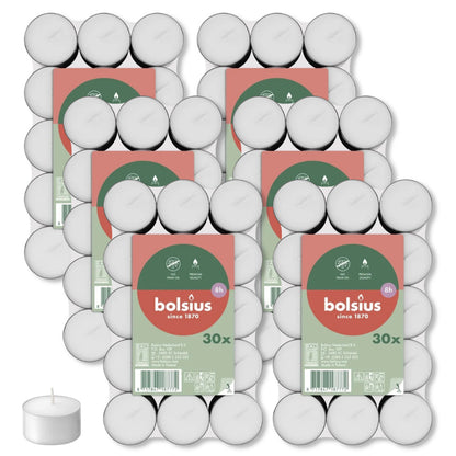 180 Stk Bolsius Gastro Teelichte 8 h Teelicht Alu Cup (6 x 30er Flatpack)