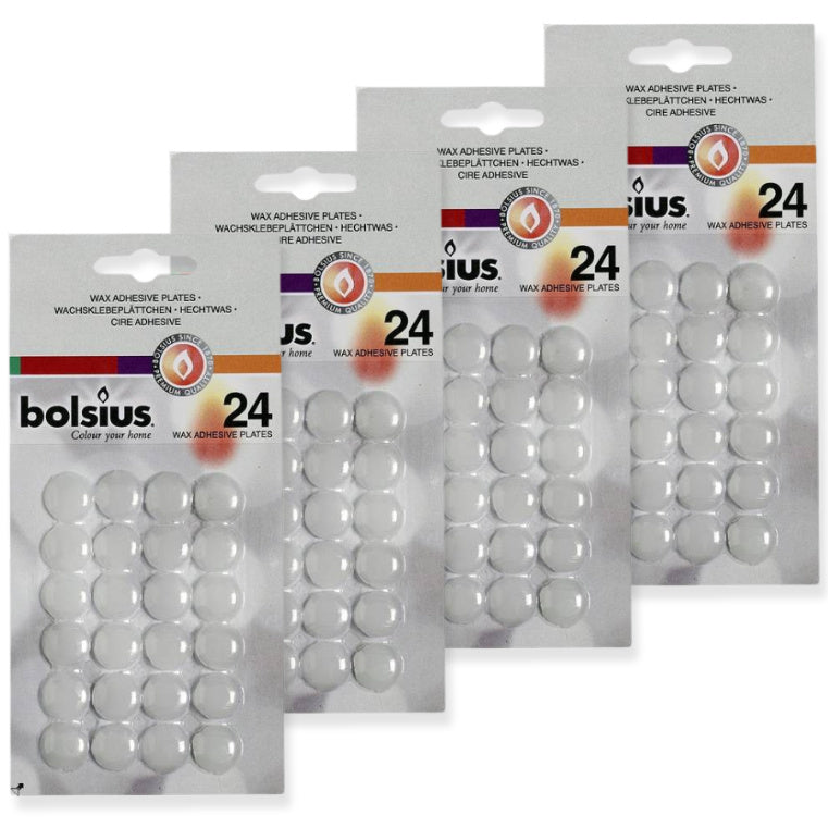 96 Stk Bolsius Wachsplättchen Klebeplättchen Kerzenplättchen Klebepunkte (4x24er)
