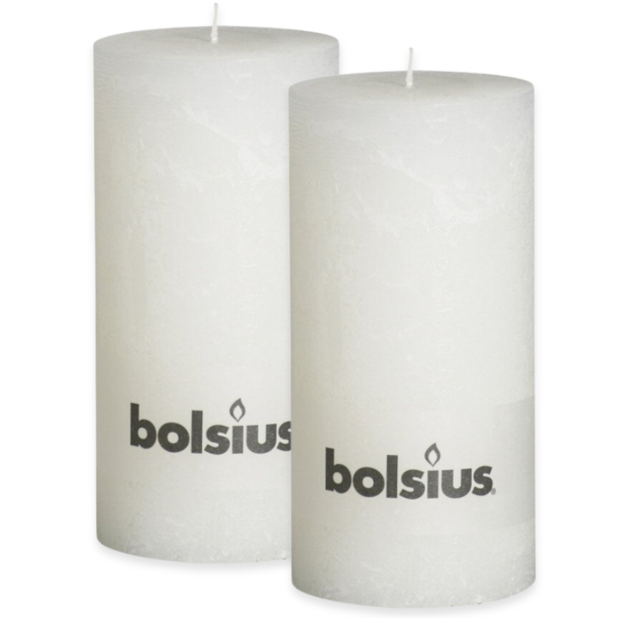 2 Stk Bolsius Rustik Stumpenkerzen 200x100mm Rustic Shine