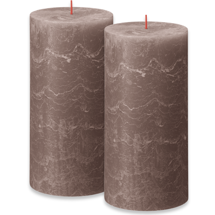 2 Stk Bolsius Rustik Stumpenkerzen 200x100mm Rustic Shine