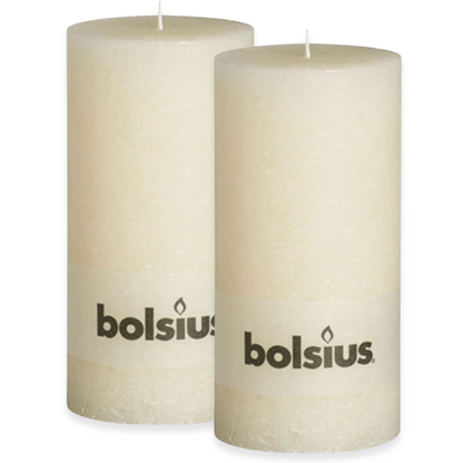 2 Stk Bolsius Rustik Stumpenkerzen 200x100mm Rustic Shine