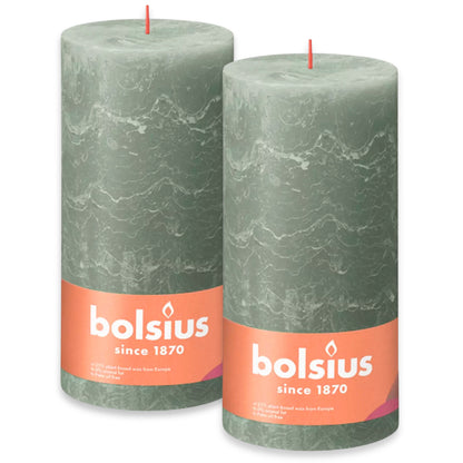 2 Bolsius Rustik Stumpenkerzen 200x100mm Rustic Shine (2 Stück)