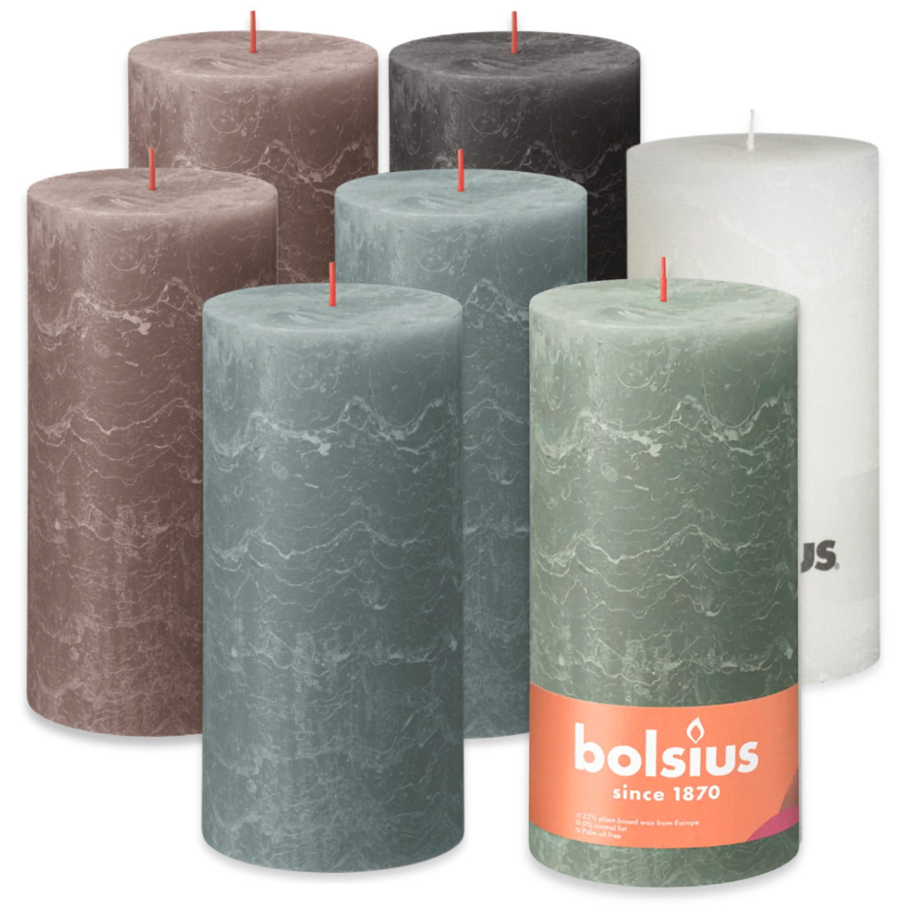 2 Bolsius Rustik Stumpenkerzen 200x100mm Rustic Shine (2 Stück)