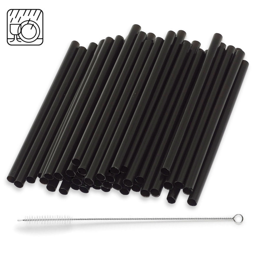 1.000 Stück Cocktail Mehrweg Trinkhalme Plastik 150x8mm Strohhalme + Bürste wiederverwendbar (4x250er)