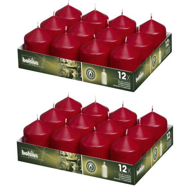 24 Bolsius Professional Stumpenkerzen 78x58mm Gastro (2x12er Tray)