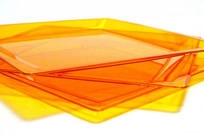 48 Plastikteller eckig 205x205mm Orange (8x6er)