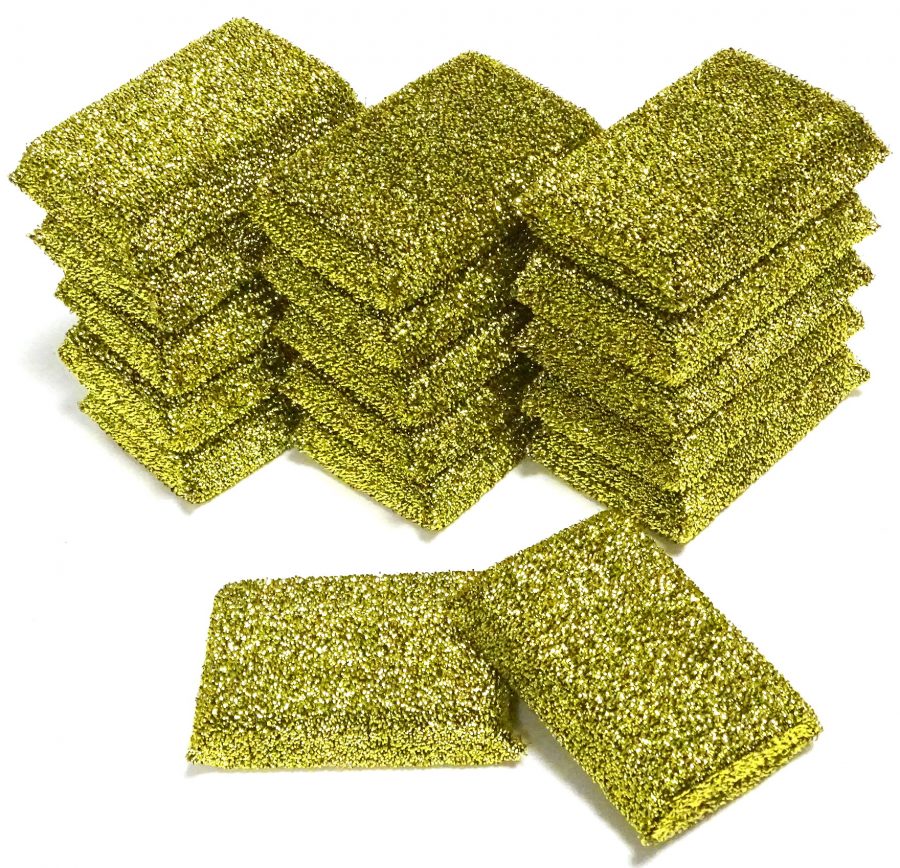 20 Lurex Topfreiniger 115x75x30mm Pfannenkratzer Glänzerkissen – GOLD