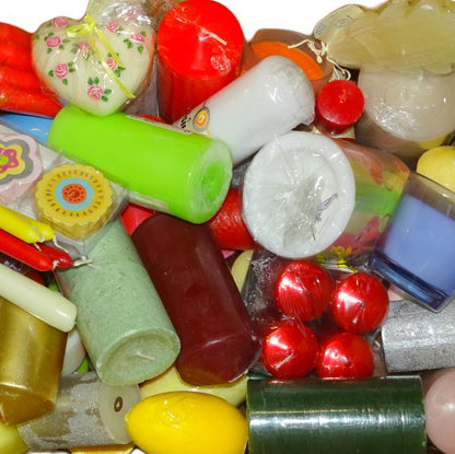 10 kg Stumpenkerzen Dekokerzen Teelicht Spitzkerzen 2. Wahl Paket - bunt gemischt
