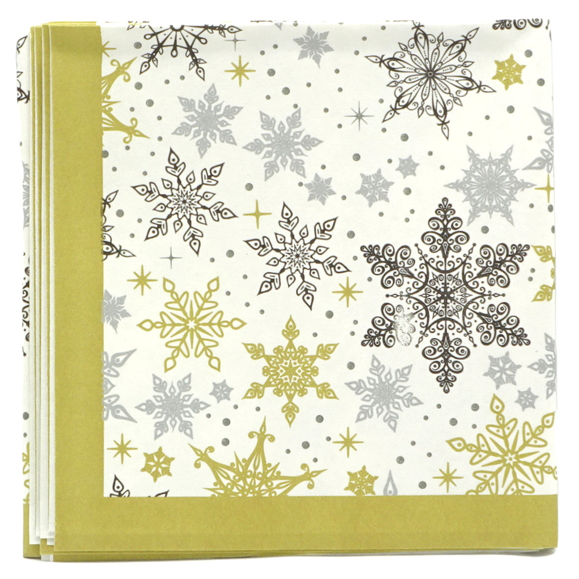 20 Stück Premium Mitteldecken 84x84cm Tischdecken stoffähnlich Tischtuch - Weihnachten Schneeflocken (10x2er)