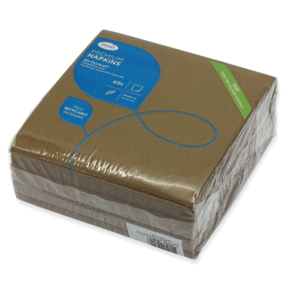 Bio Dunisoft Servietten 40x40cm stoffähnlich Chestnut - braun
