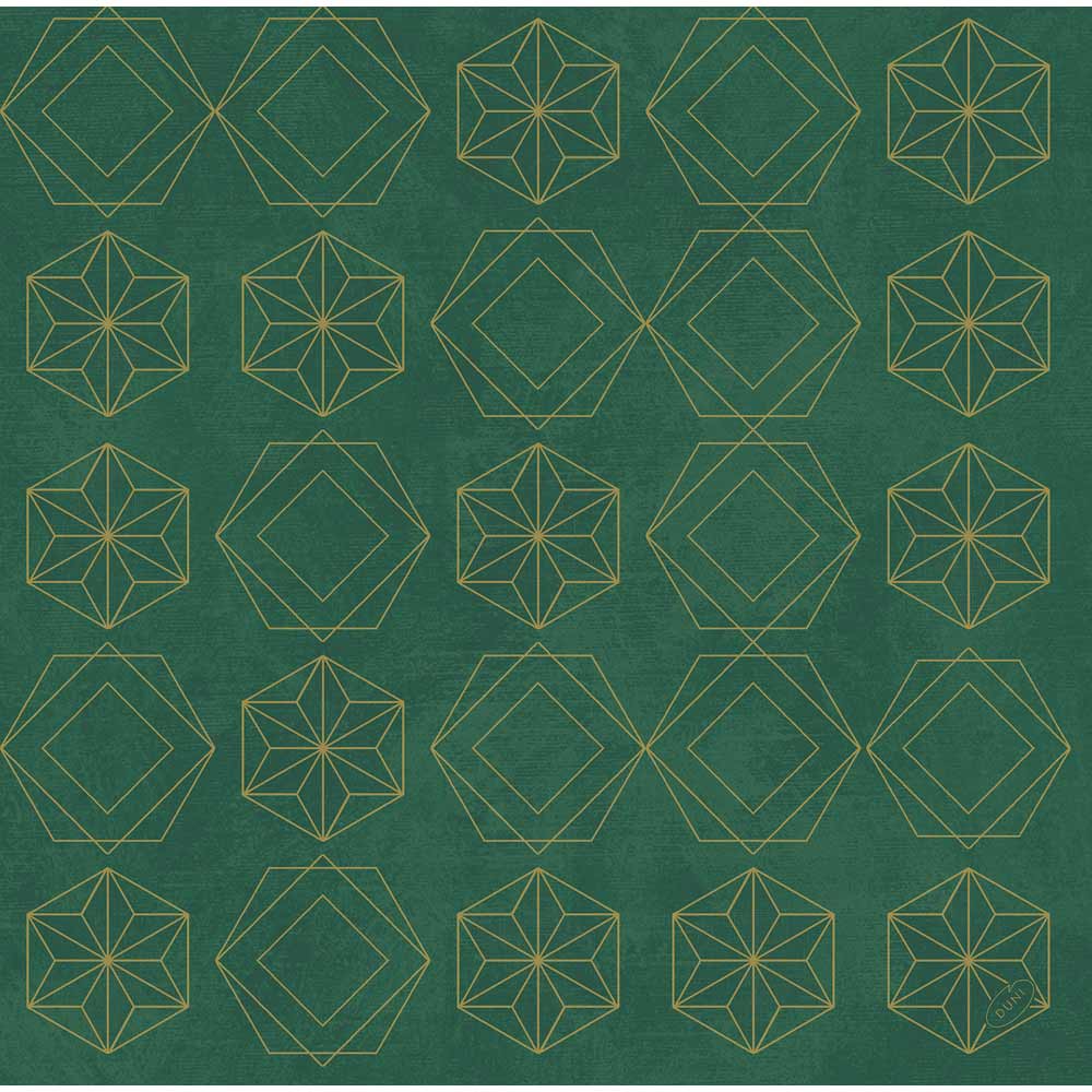 1.000 Stück Duni Papierservietten 33x33cm 3-lag. Zellstoff Gilded Star - Green (4x250er)