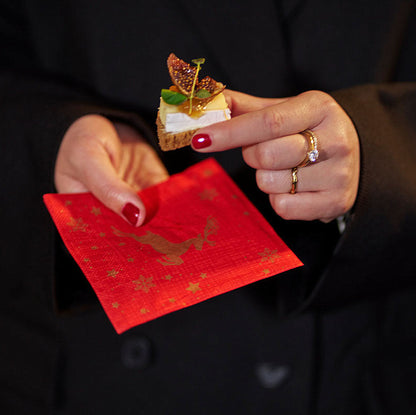 960 Stück Duni Cocktail Papierservietten 24x24cm Weihnachten - Ornament Stars Green (48x20er)