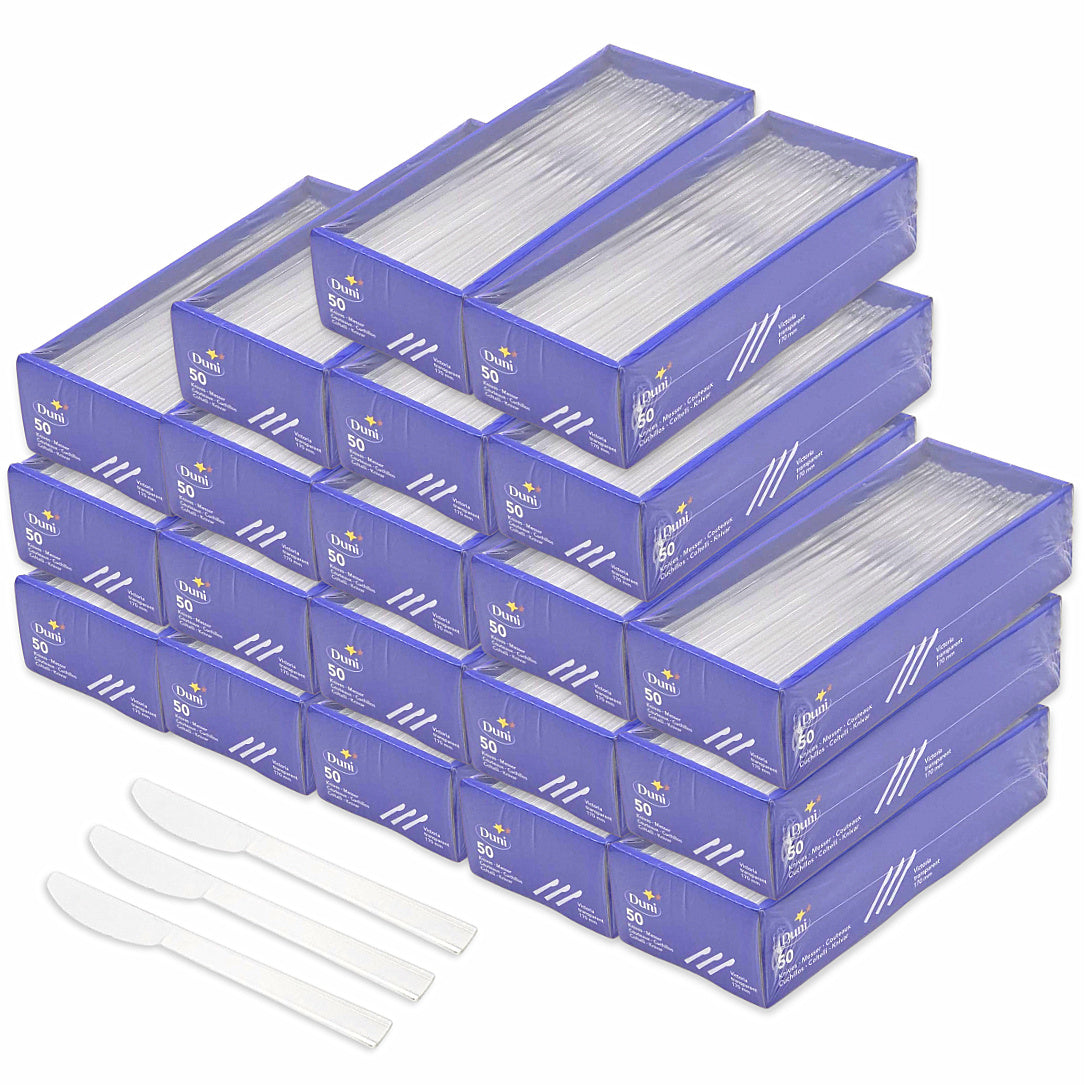1.000-tlg. Duni Mehrweg Besteck Messer 170mm Plastik stabil transparent (20x50er)