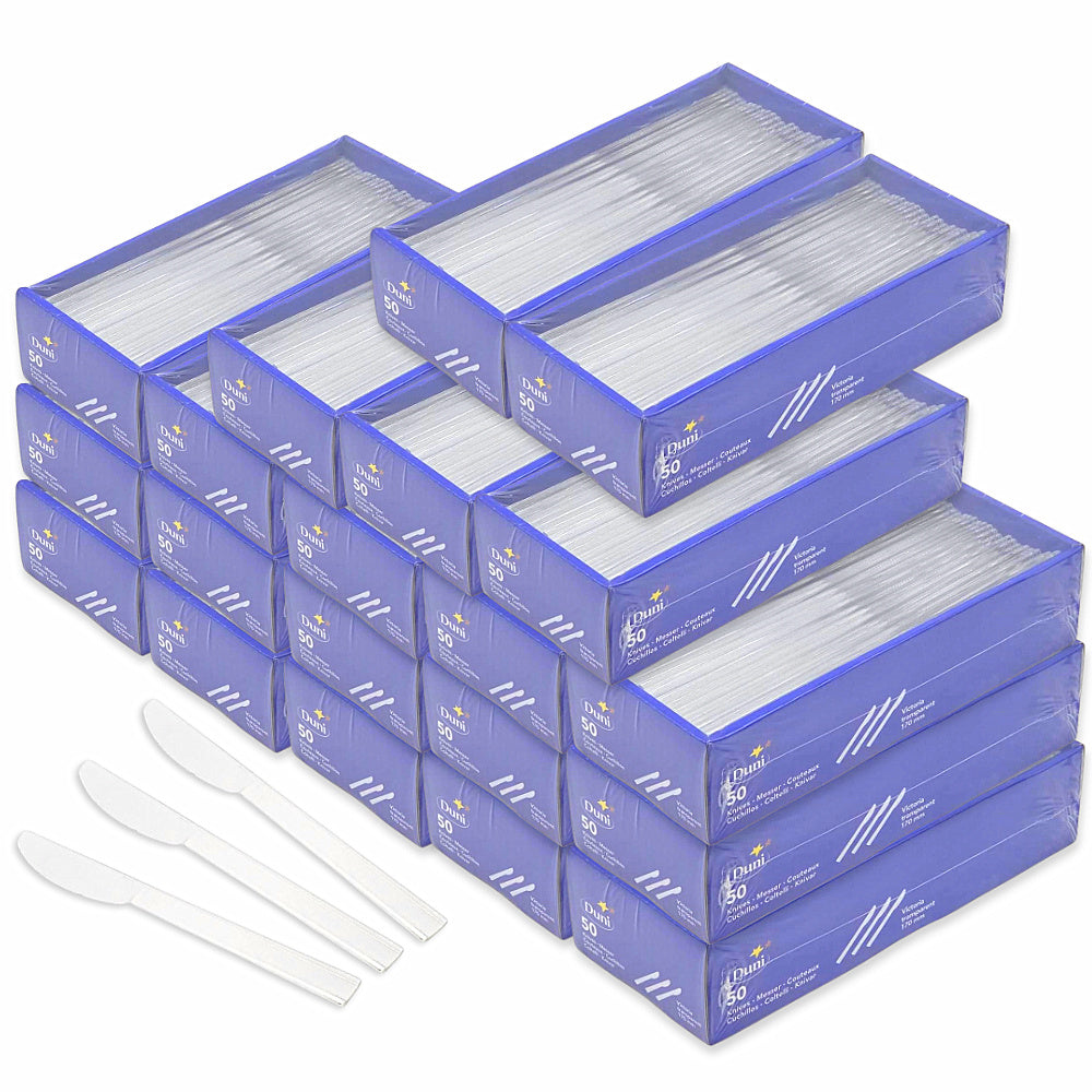 1.000-tlg. Duni Mehrweg Besteck Messer 170mm Plastik stabil transparent (20x50er)