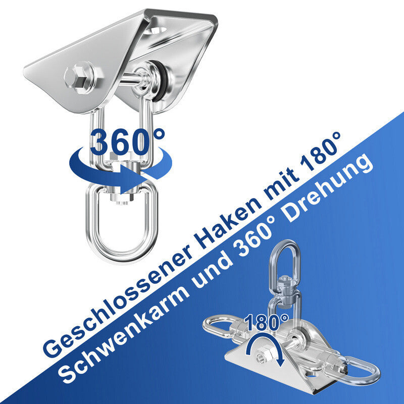 Deckenhaken Halterung Set 360° Drehbar Deckenhalterung Hängesessel 450kg Schwerlast