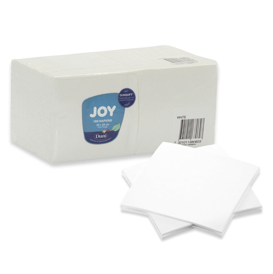 900 Stück Bio Dunisoft Cocktail Servietten 20x20cm stoffähnlich - weiß (5x180er)