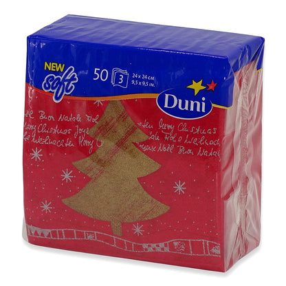 1.000 Stk Duni Cocktail Servietten 24x24cm Papier Weihnachten Damascus red (20x50er)