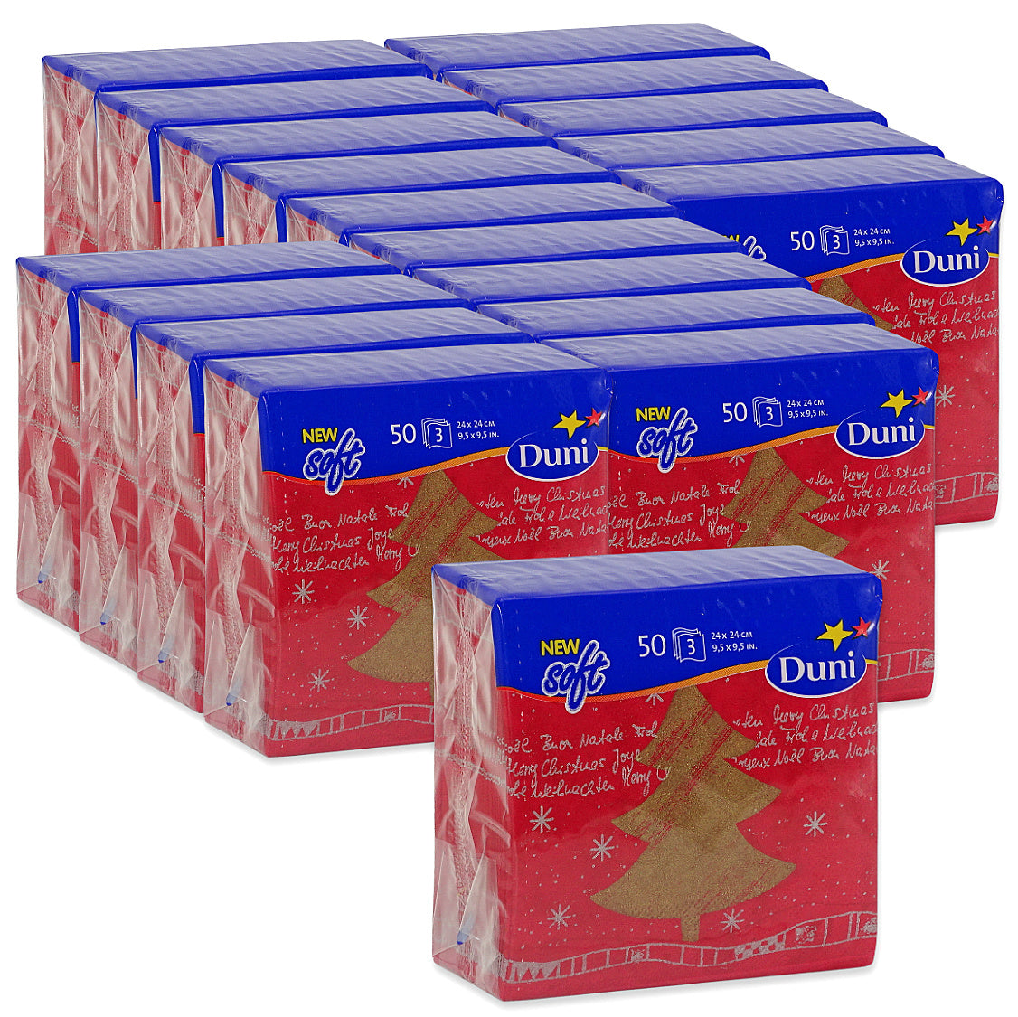 1.000 Stück Duni Cocktail Servietten 24x24cm Papier Weihnachten Damascus red (20x50er)