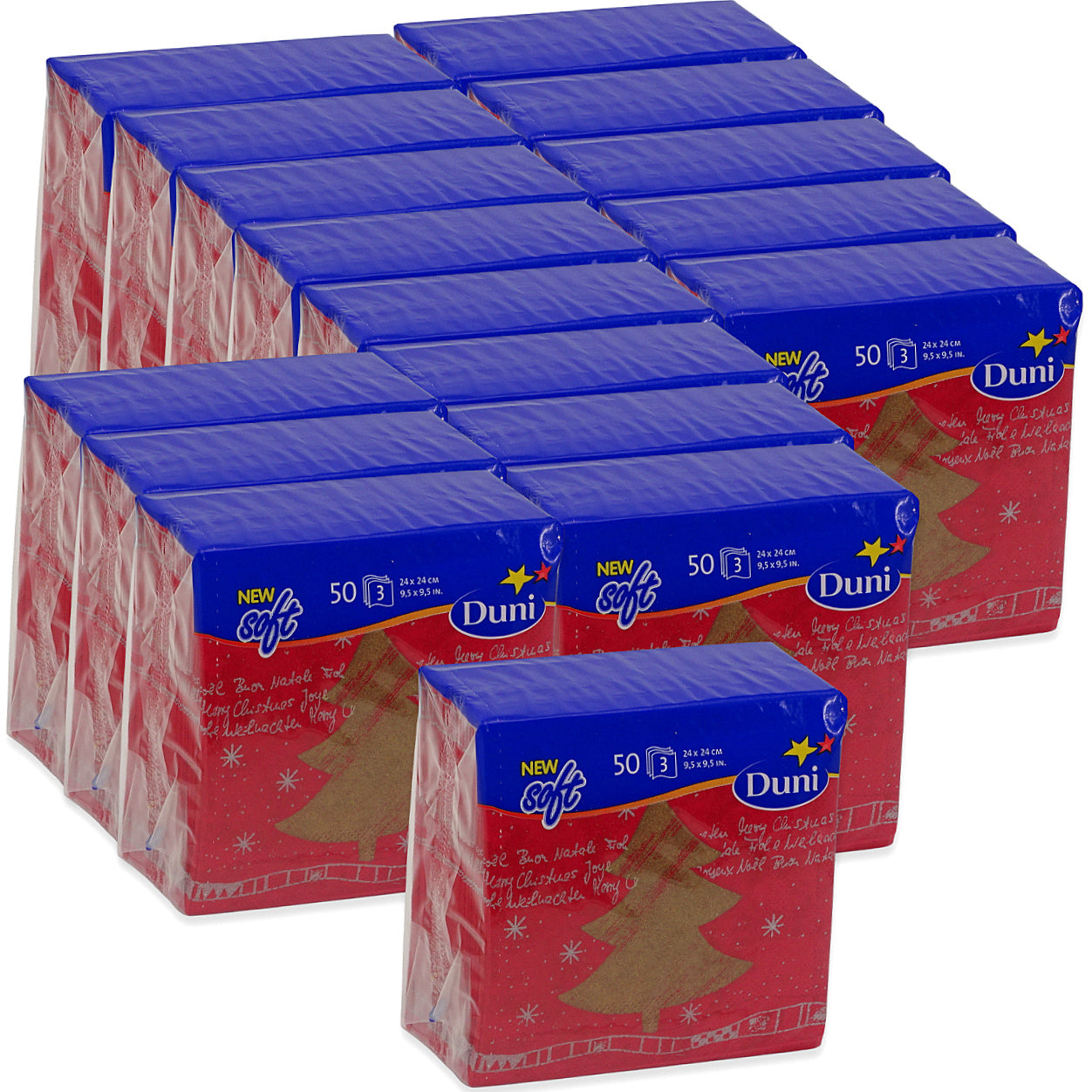 1.000 Stück Duni Cocktail Servietten 24x24cm Papier Weihnachten Damascus red (20x50er)