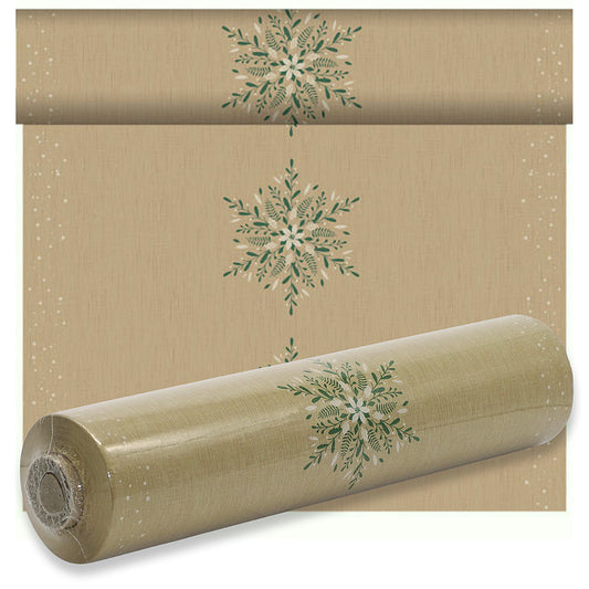24 Meter Dunicel Tischläufer 40cm breit Tischband Weihnachten Natural-Charm braun