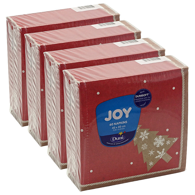 240 Stück Duni Dunisoft Servietten 40x40cm Stoffoptik Weihnachten (4x60er) - Alps rot