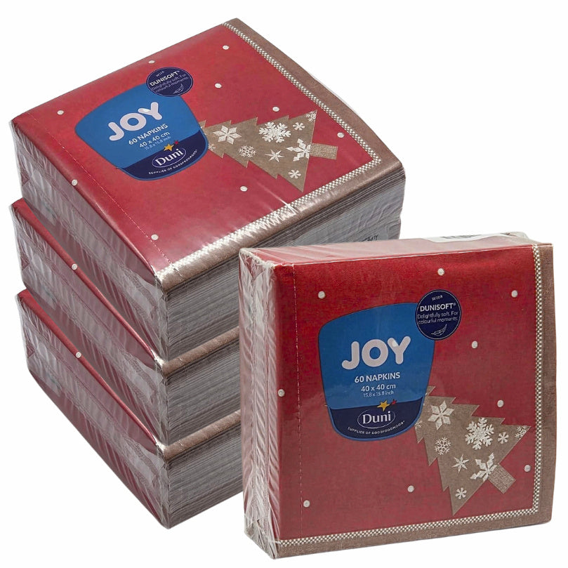 240 Stück Duni Dunisoft Servietten 40x40cm Stoffoptik Weihnachten (4x60er) - Alps rot