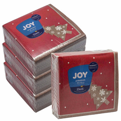 240 Stück Duni Dunisoft Servietten 40x40cm Stoffoptik Weihnachten (4x60er) - Alps rot