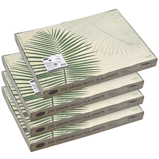 1.000 Stück Duni Tischsets aus Graspapier 30×40cm Platzsets - Leaf (4 × 250er)