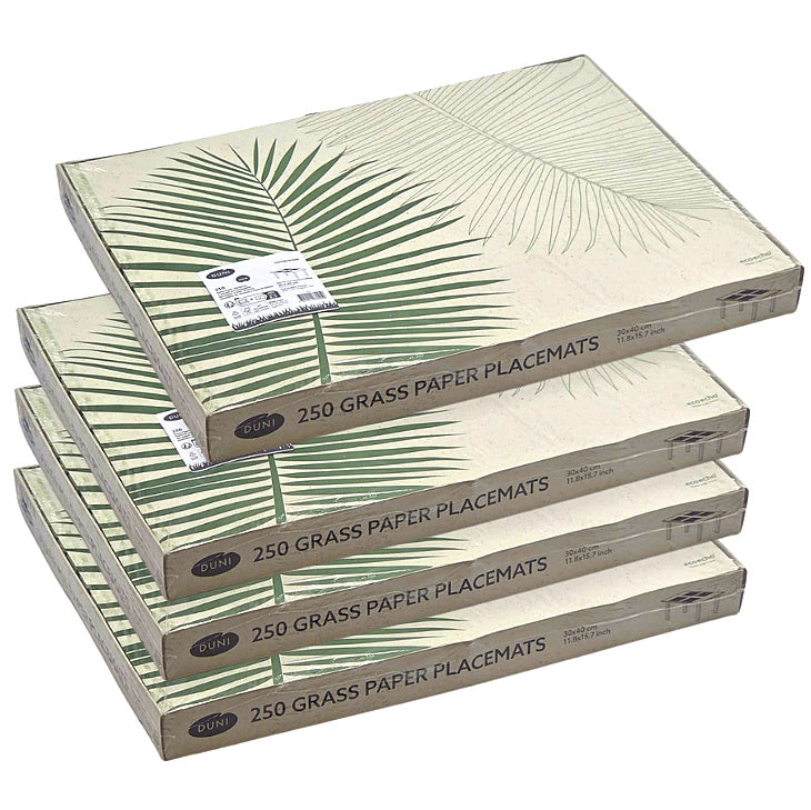 1.000 Stück Duni Tischsets aus Graspapier 30×40cm Platzsets - Leaf (4 × 250er)