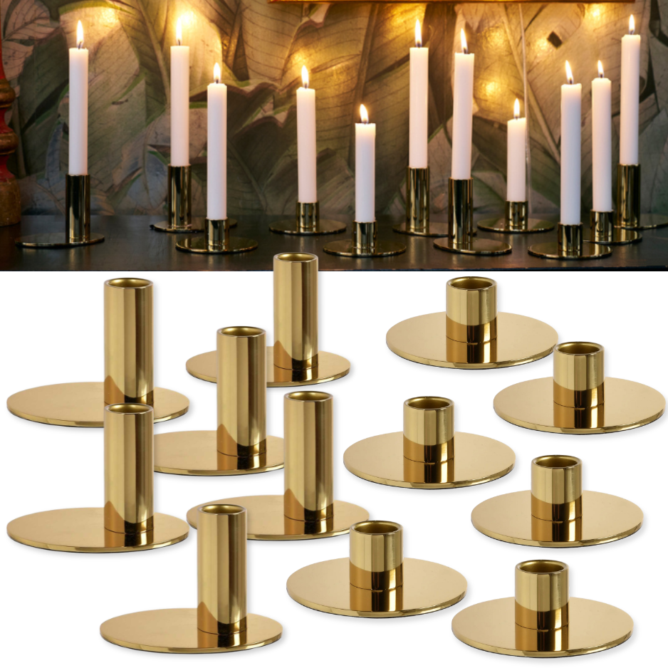 6er Set Duni Tide Kerzenhalter für Stabkerzen Kerzenständer Rustic Metall - gold