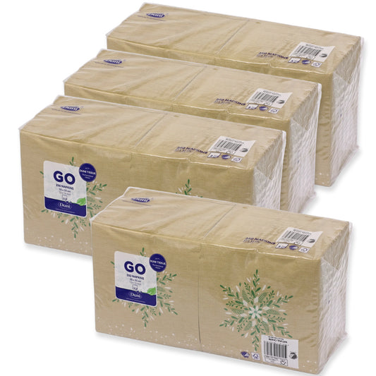 1.000 Stk Duni Papierservietten 33x33cm 3-lag. Zellstoff Natural-Charm braun