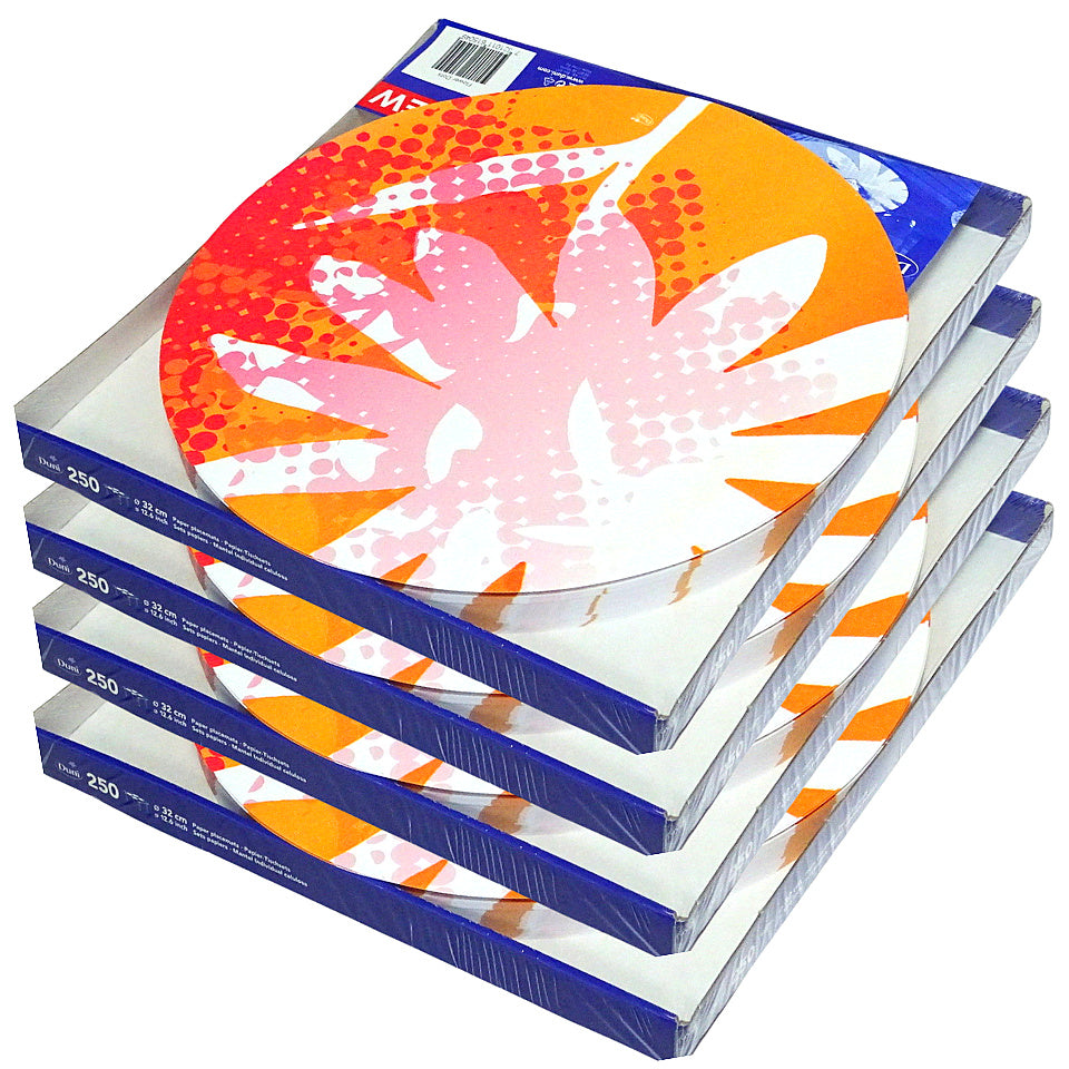 1.000-tlg. Duni Tischset Papier rund Ø32cm Platzset - Flower Dots Blume (4x250er)