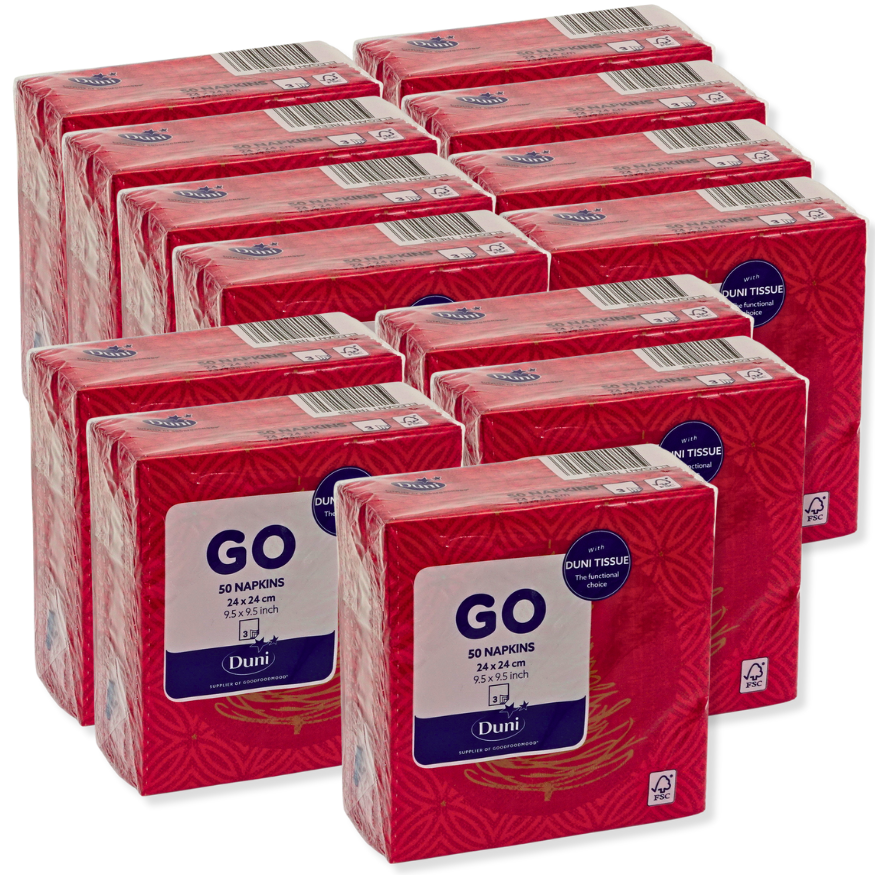 1.000 Stück Duni Cocktail Servietten 24x24cm Papier Weihnachten ELEGANT TREES (20x50er)