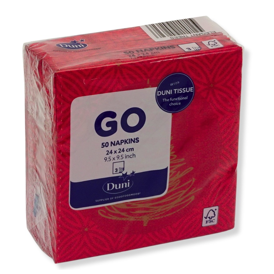 1.000 Stk Duni Cocktail Servietten 24x24cm Papier Weihnachten ELEGANT TREES (20x50er)