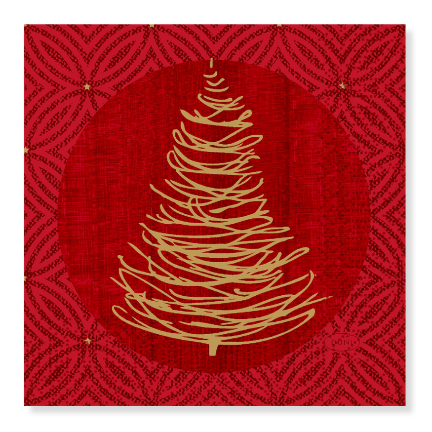 1.000 Stück Duni Cocktail Servietten 24x24cm Papier Weihnachten ELEGANT TREES (20x50er)