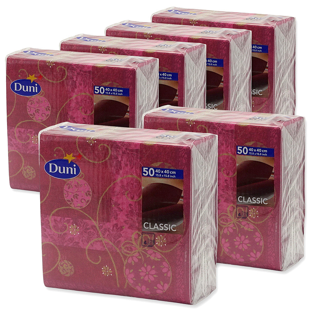 300 Stk Duni Classic Servietten 40x40cm 4-lagig Papier - Galarina bordeaux (6x50er)