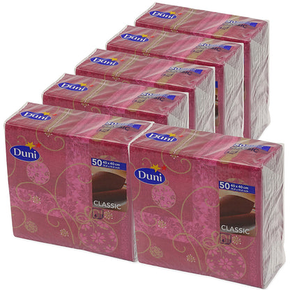 300 Stk Duni Classic Servietten 40x40cm 4-lagig Papier - Galarina bordeaux (6x50er)