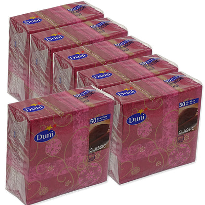 300 Stk Duni Classic Servietten 40x40cm 4-lagig Papier - Galarina bordeaux (6x50er)