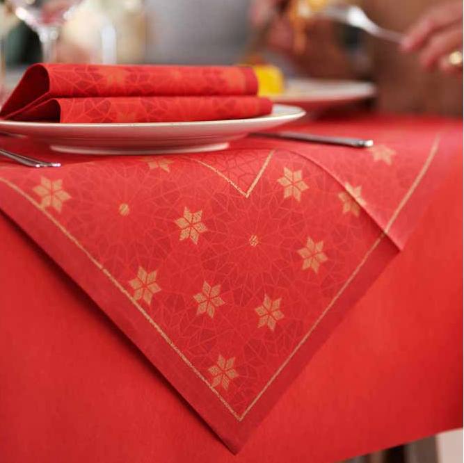 Dunicel Mitteldecken 84x84cm Tischdecken Weihnachten - STAR RED
