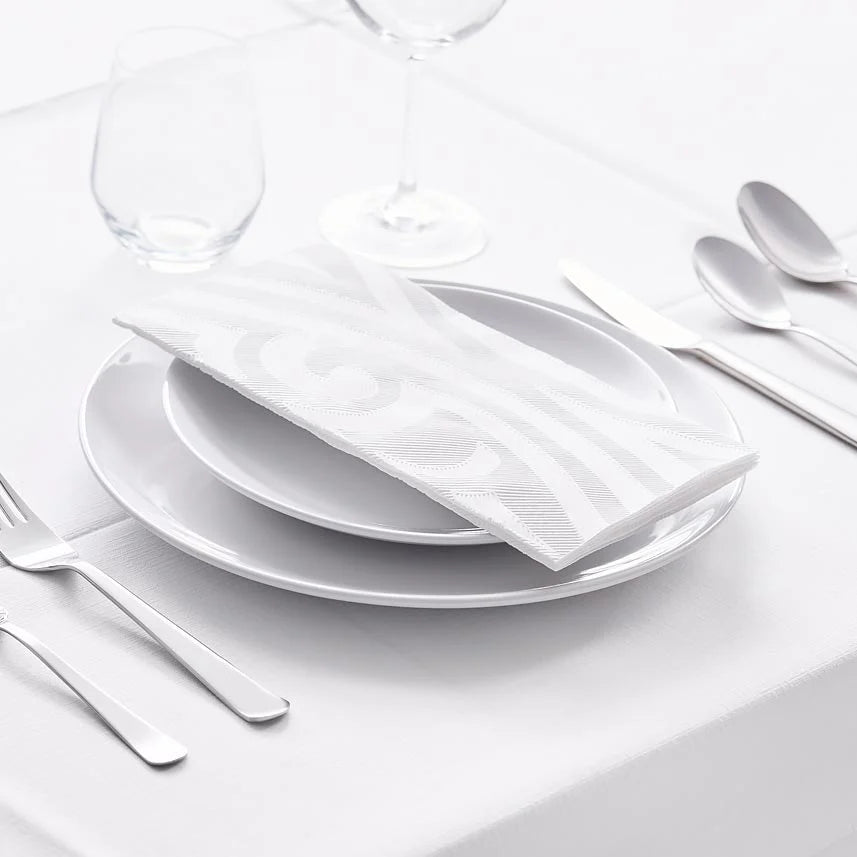 240 Stück Duni Elegance Servietten 48x48cm stoffähnlich 1/8 Falz - Lily Weiß (6x40er)