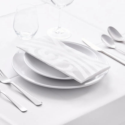 240 Stück Duni Elegance Servietten 48x48cm stoffähnlich 1/8 Falz - Lily Weiß (6x40er)